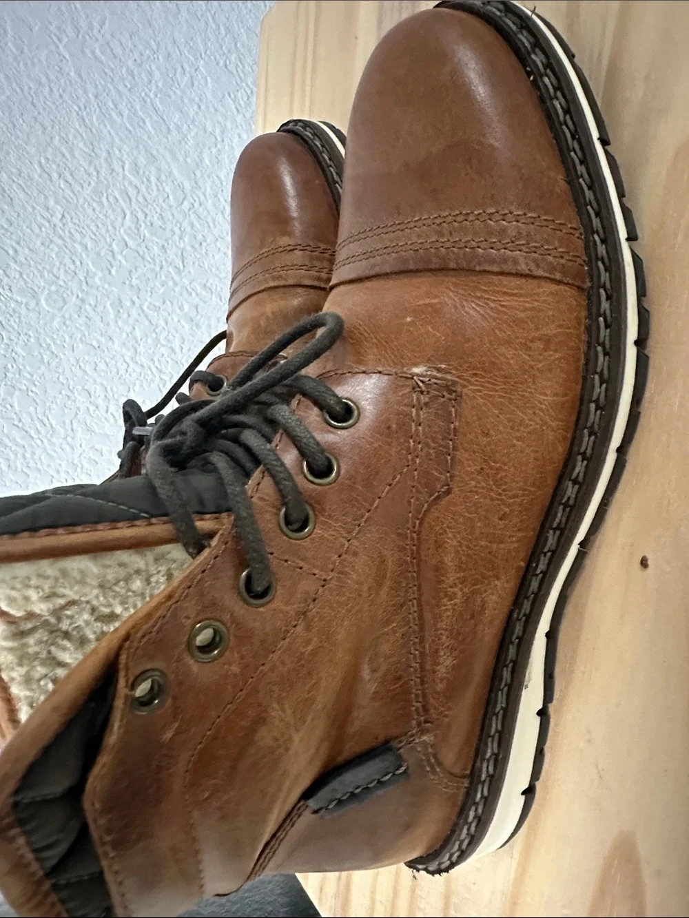 Franko Fortini Brown Men's Leather Lace-Up Winter Boots